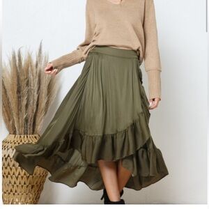 Maje ruffle midi skirt